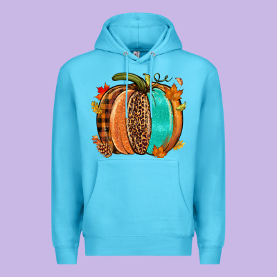 Fall Leopard Pumpkin Premium Hoodie Designed By Nancycooperartshop