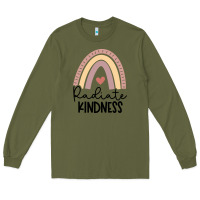 Army Green kindness Long Sleeve Tee - Unal Design