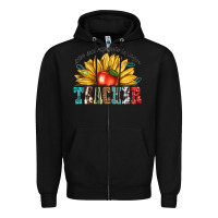 Black teacher with sunflower Zipper Hoodie - texasbilliewilder