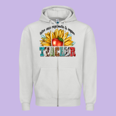 Zipper Hoodie teacher with sunflower