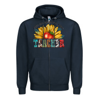 Navy teacher with sunflower Zipper Hoodie - texasbilliewilder