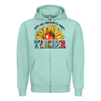 Seafoam teacher with sunflower Zipper Hoodie - texasbilliewilder