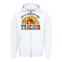 White teacher with sunflower Zipper Hoodie - texasbilliewilder