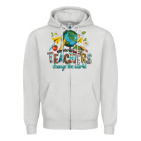 Dove Grey teachers change the world Zipper Hoodie - texasbilliewilder