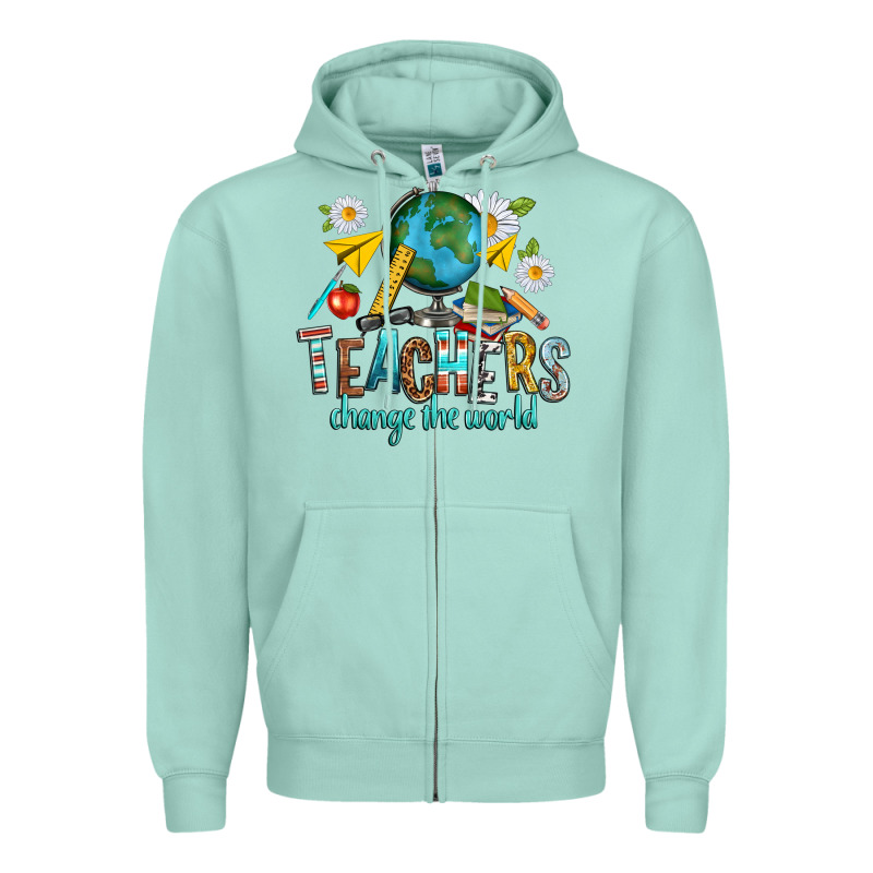Teachers Change The World Zipper Hoodie by texasbilliewilder | Teevron