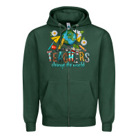 Sports Green teachers change the world Zipper Hoodie - texasbilliewilder