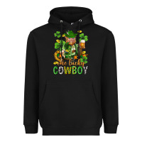 Black One lucky cowboy with st. patricks elf Heavyweight Hoodie - Neo Western