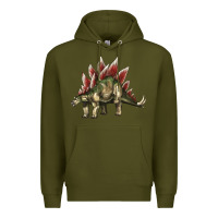 Army Green Stegosaurus Premium Hoodie - LillyAllenDesigns