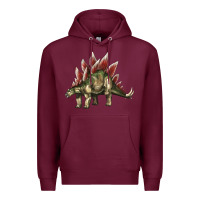 Burgundy Stegosaurus Premium Hoodie - LillyAllenDesigns