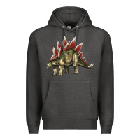 Charcoal Heather Stegosaurus Premium Hoodie - LillyAllenDesigns