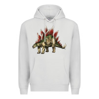 Dove Grey Stegosaurus Premium Hoodie - LillyAllenDesigns