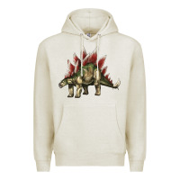 Oatmeal Heather Stegosaurus Premium Hoodie - LillyAllenDesigns