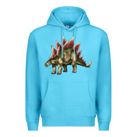Ocean Blue Stegosaurus Premium Hoodie - LillyAllenDesigns