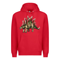 Red Stegosaurus Premium Hoodie - LillyAllenDesigns