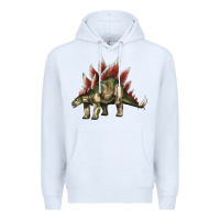 White Stegosaurus Premium Hoodie - LillyAllenDesigns