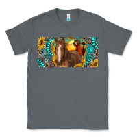 Charcoal Heather horse and desert with sunflowers gemstone Classic Tee - RanaPortraitStore
