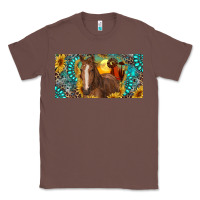 Chestnut horse and desert with sunflowers gemstone Classic Tee - RanaPortraitStore