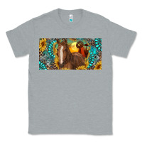 Heather Grey horse and desert with sunflowers gemstone Classic Tee - RanaPortraitStore
