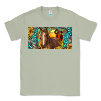 Matcha horse and desert with sunflowers gemstone Classic Tee - RanaPortraitStore