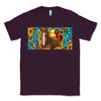 Plum horse and desert with sunflowers gemstone Classic Tee - RanaPortraitStore