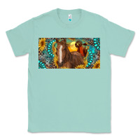 Seafoam horse and desert with sunflowers gemstone Classic Tee - RanaPortraitStore