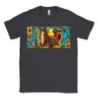 Smoke horse and desert with sunflowers gemstone Classic Tee - RanaPortraitStore