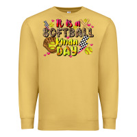 Antique Gold it is a softball kinda day Premium Sweatshirt - JahusDesignShop
