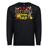 Black it is a softball kinda day Premium Sweatshirt - JahusDesignShop