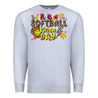 Heather Grey it is a softball kinda day Premium Sweatshirt - JahusDesignShop