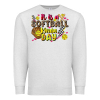 Oatmeal Heather it is a softball kinda day Premium Sweatshirt - JahusDesignShop
