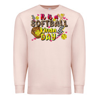 Pale Pink it is a softball kinda day Premium Sweatshirt - JahusDesignShop