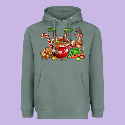 Chocolate Elf Heavyweight Hoodie Designed By Fadigitalartstudio