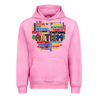 Fuchsia Pink autism heart Urban Hoodie - MaliasSmallBusiness