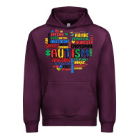 Mauve Wine autism heart Urban Hoodie - MaliasSmallBusiness