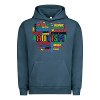 Pigment Midnight Navy autism heart Urban Hoodie - MaliasSmallBusiness