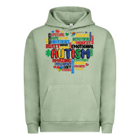 Pigment Oil Green autism heart Urban Hoodie - MaliasSmallBusiness