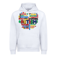 White autism heart Urban Hoodie - MaliasSmallBusiness