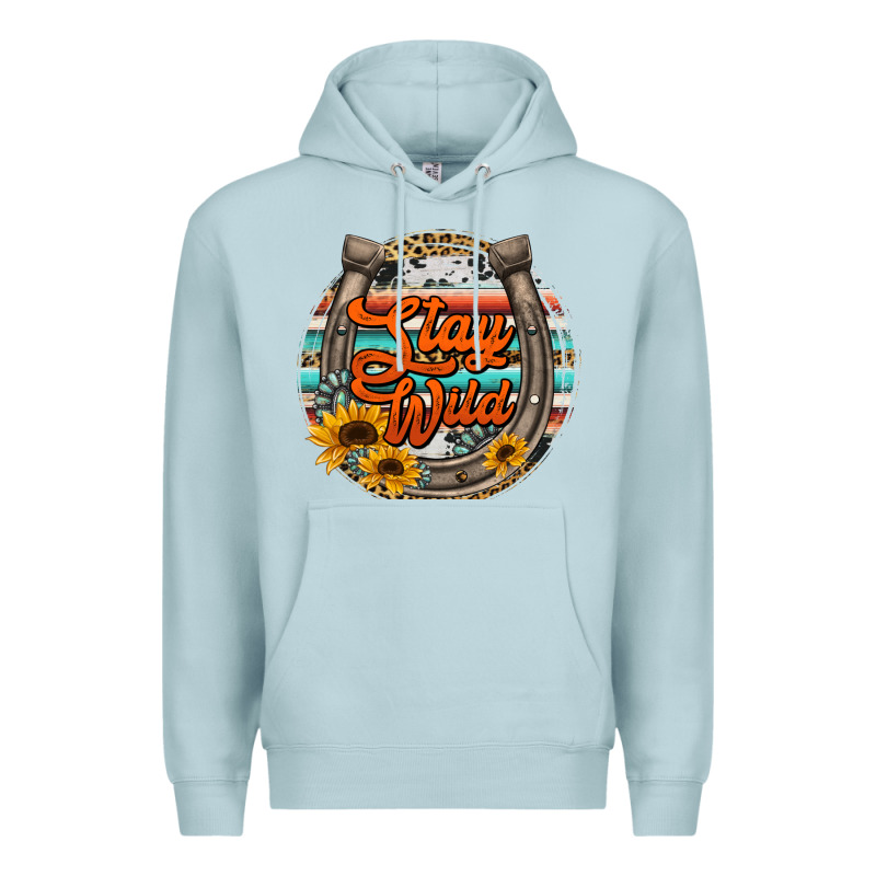 Stay Wild Horseshoe Premium Hoodie by Jasminsmagicworld | Teevron