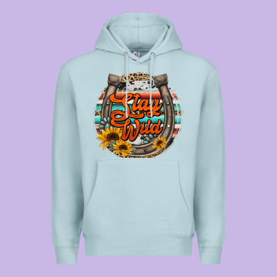 Stay Wild Horseshoe Premium Hoodie Designed By Jasminsmagicworld