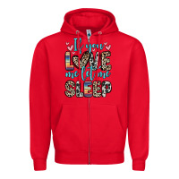 Red if you love me let me sleep Zipper Hoodie - Zillion Design Studio