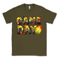 Army Green game day softball leopard Classic Tee - Zillion Design Studio