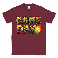 Burgundy game day softball leopard Classic Tee - Zillion Design Studio