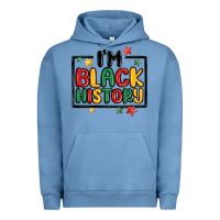 Pigment Pebble Blue i'm black history Urban Hoodie - MaliasSmallBusiness