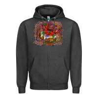 Charcoal Heather Mardi gras king cake crawfish Zipper Hoodie - RanaPortraitStore