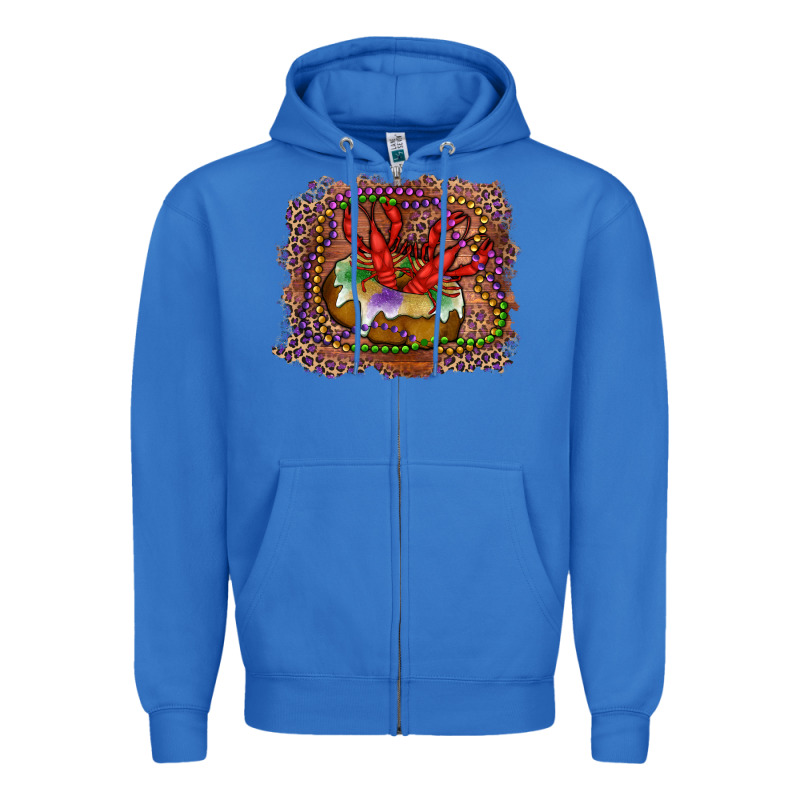 Mardi Gras King Cake Crawfish Zipper Hoodie by RanaPortraitStore | Teevron