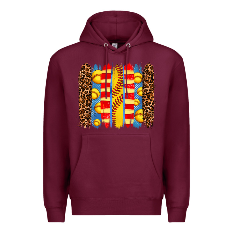 Softball  Brushstrokes Premium Hoodie by AdoDesignShop | Teevron