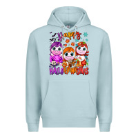 Blue Mist Happy Hallothanksmas unicorns Premium Hoodie - NancyCooperArtShop
