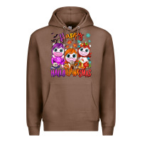 Chestnut Happy Hallothanksmas unicorns Premium Hoodie - NancyCooperArtShop