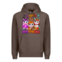 Coffee Happy Hallothanksmas unicorns Premium Hoodie - NancyCooperArtShop