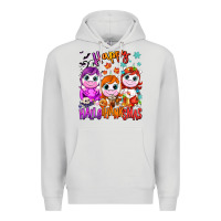 Dove Grey Happy Hallothanksmas unicorns Premium Hoodie - NancyCooperArtShop